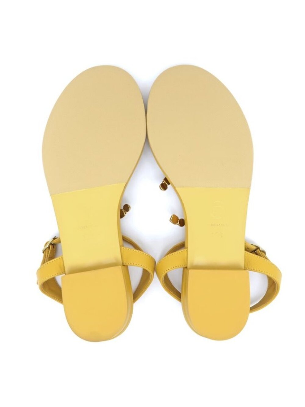Chanel Flat Sandals Yellow 38 C Visual Coco Mark Shoes - Picture 7 of 10